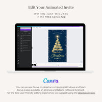 Christmas Tree Invitation Animated - Blue