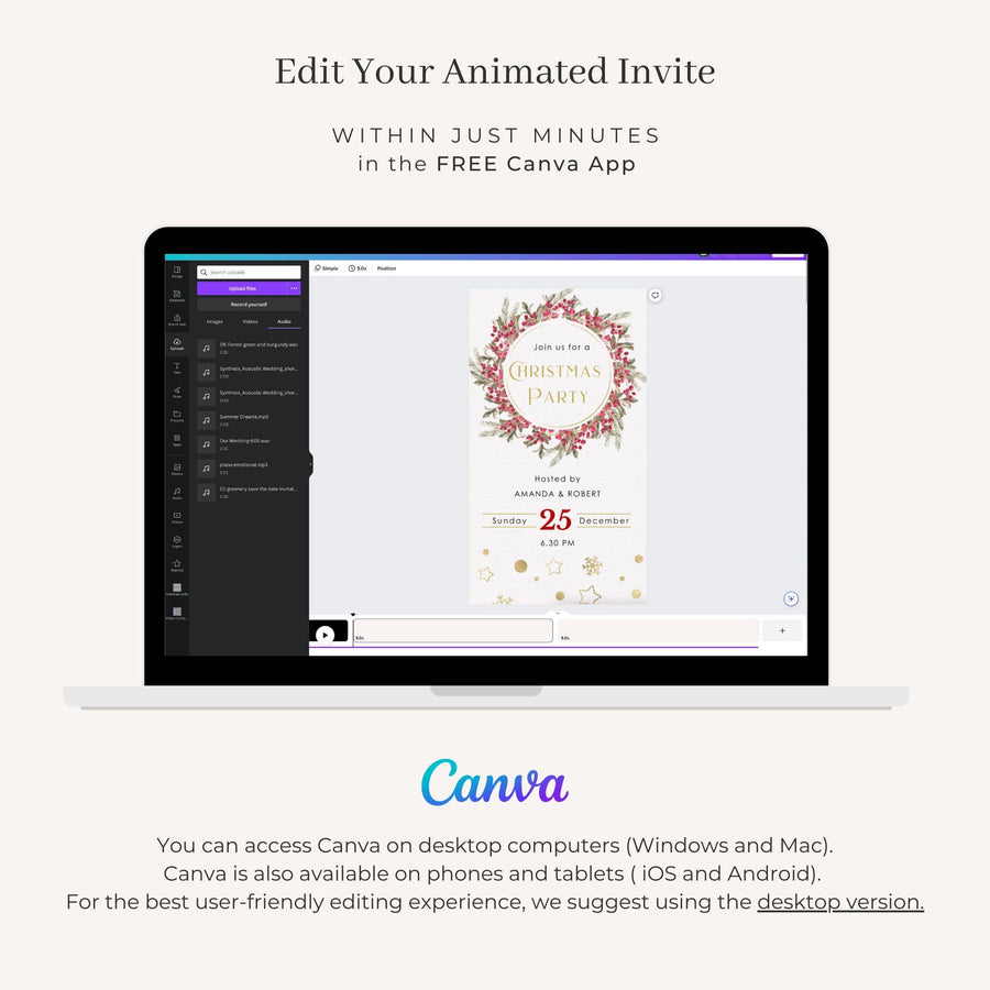 Animated Christmas Invitation Video Template