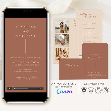 LAURA Terracotta Wedding Invitation Video Template