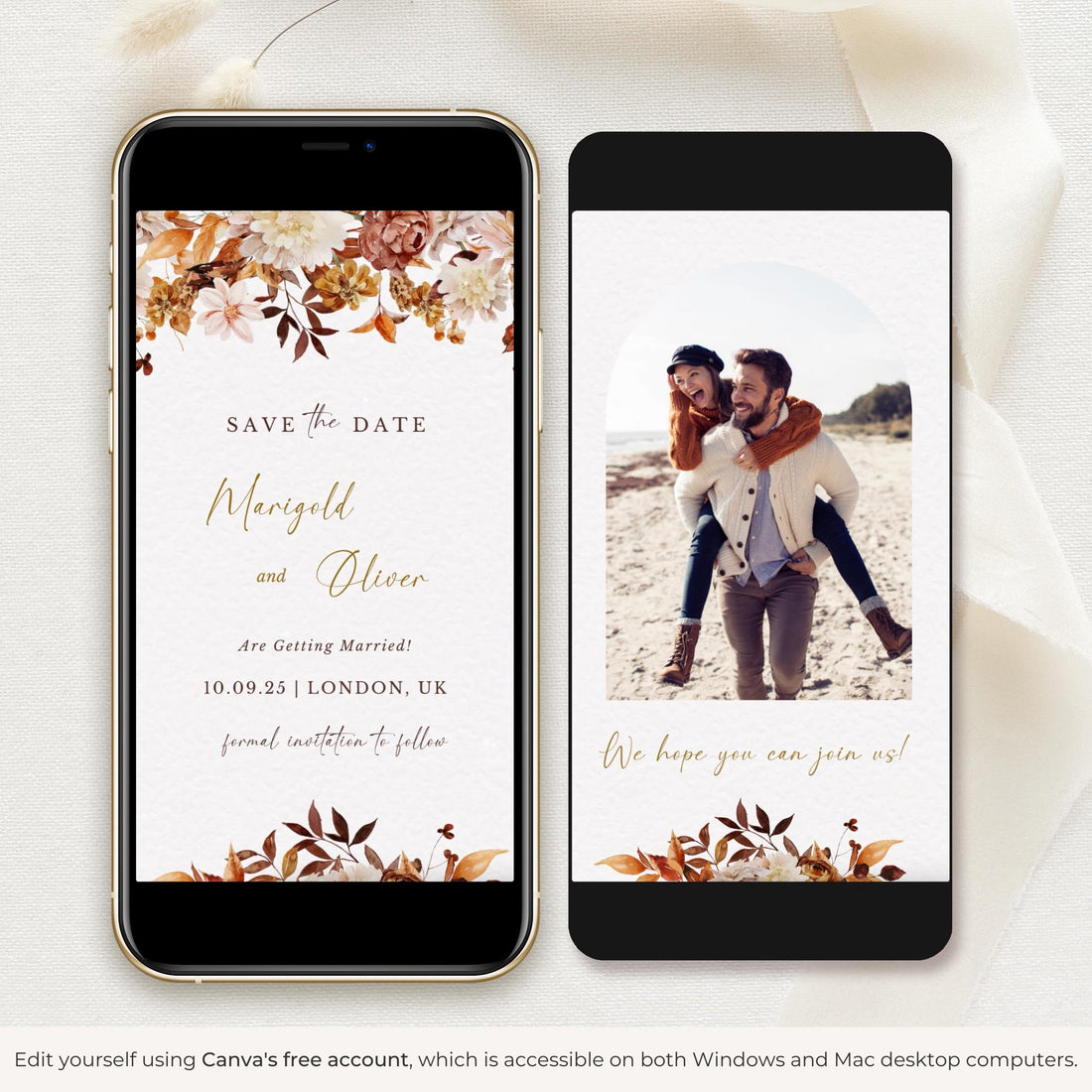 MARIGOLD Fall Boho Save the Date Video Template