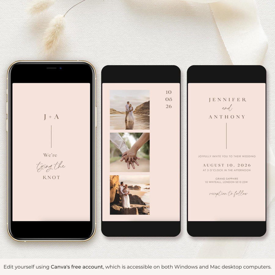 LAURA Blush Pink Wedding Invitation Video Template