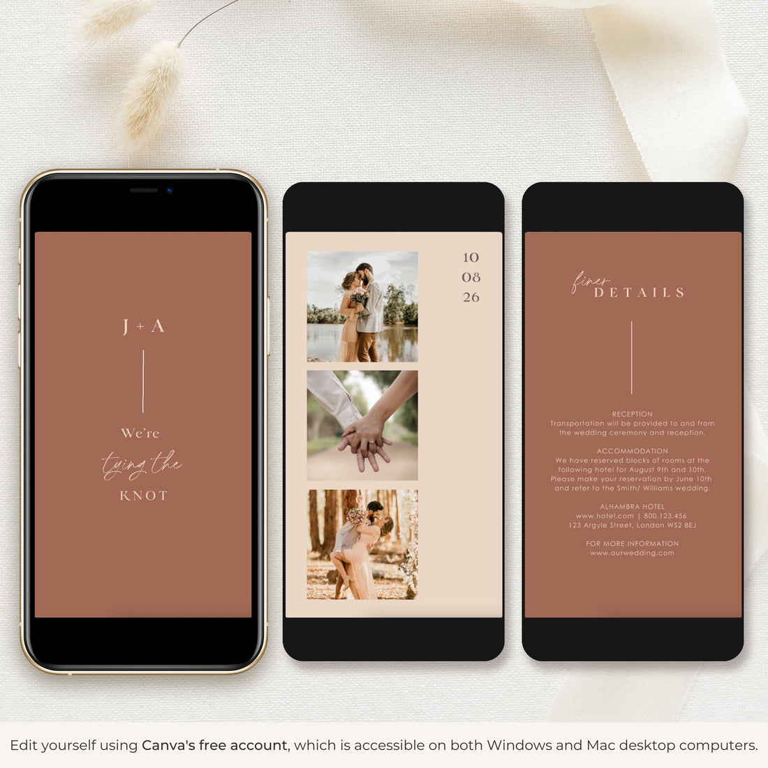 LAURA Terracotta Wedding Invitation Video Template