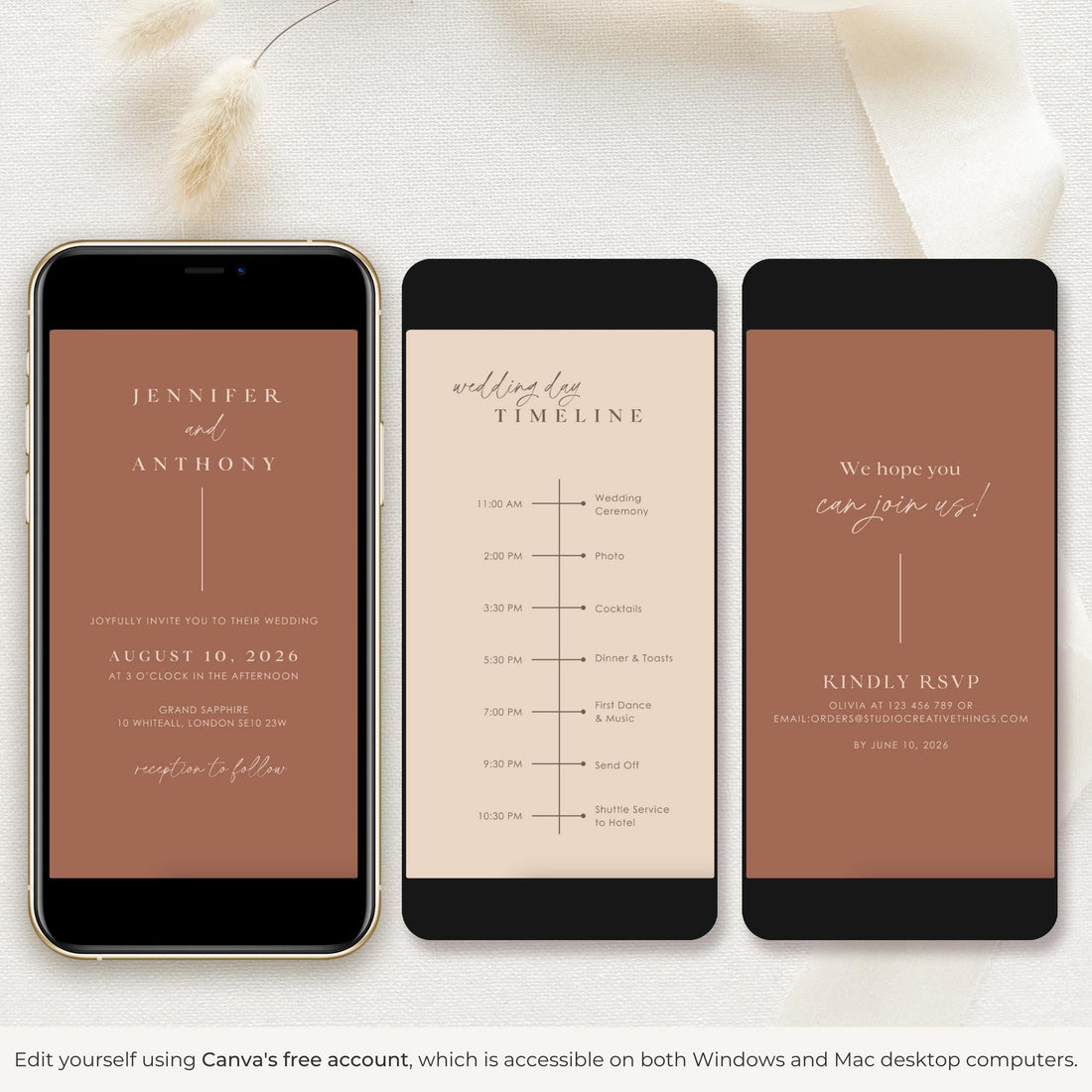 LAURA Terracotta Wedding Invitation Video Template