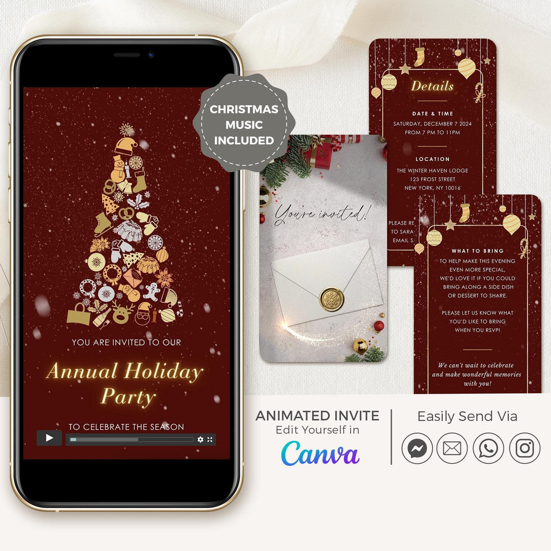 Business Christmas Party Invitation Video Template