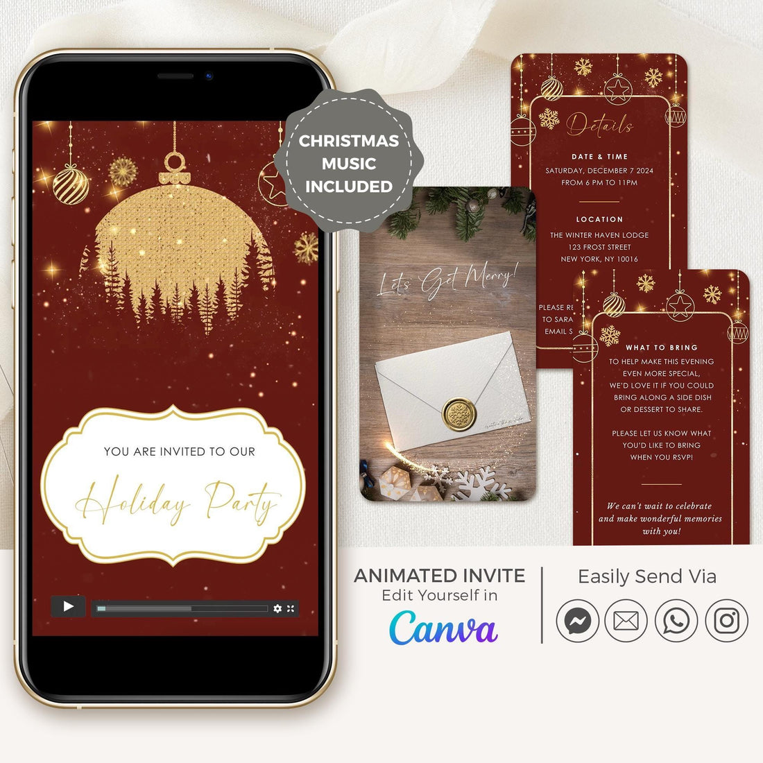 Christmas Party Invitation Video Template