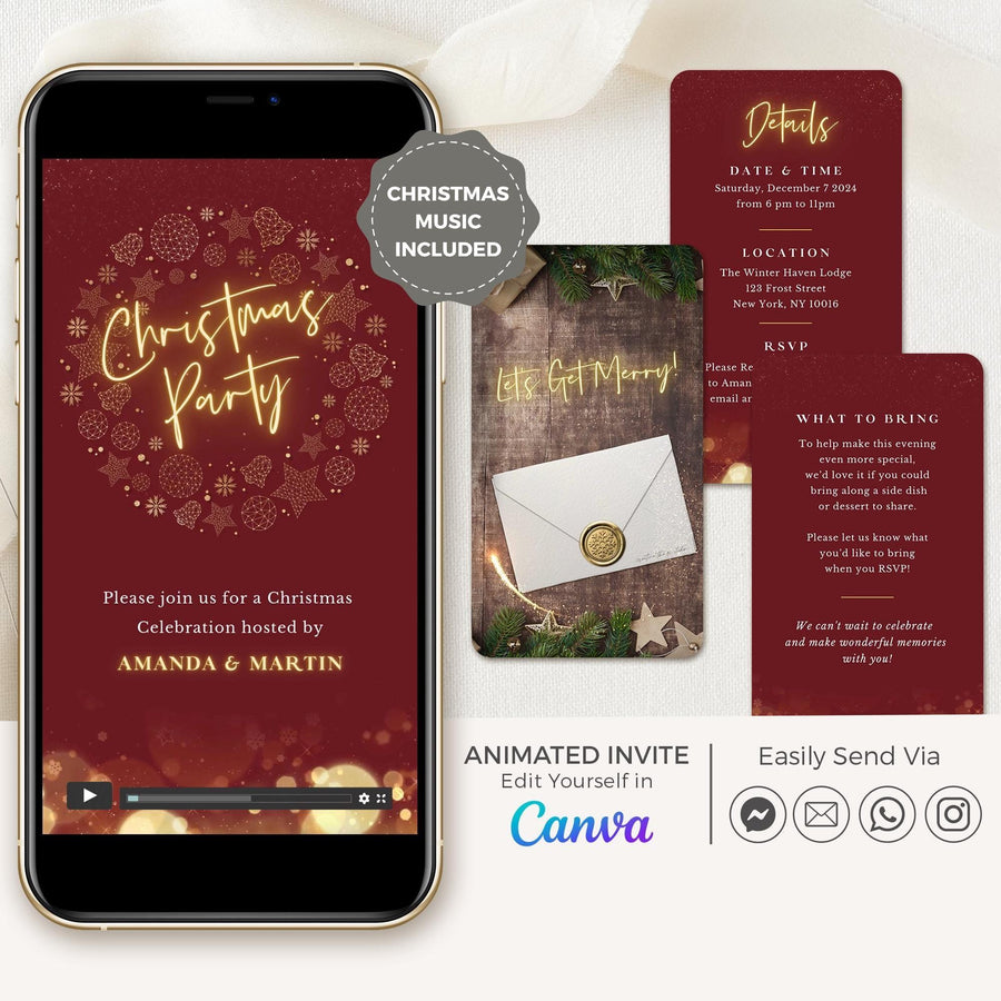 Holiday Gathering Invite Video Template