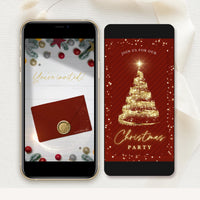 Christmas Tree Invitation Animated - Red