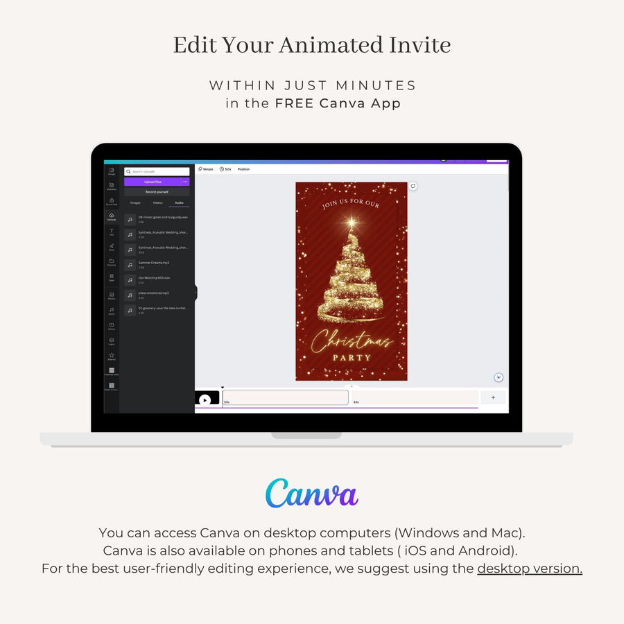 Christmas Tree Invitation Animated - Red