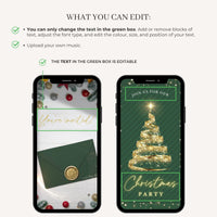 Christmas Tree Invitation Animated - Green