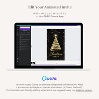 Christmas Tree Invitation Animated - Black