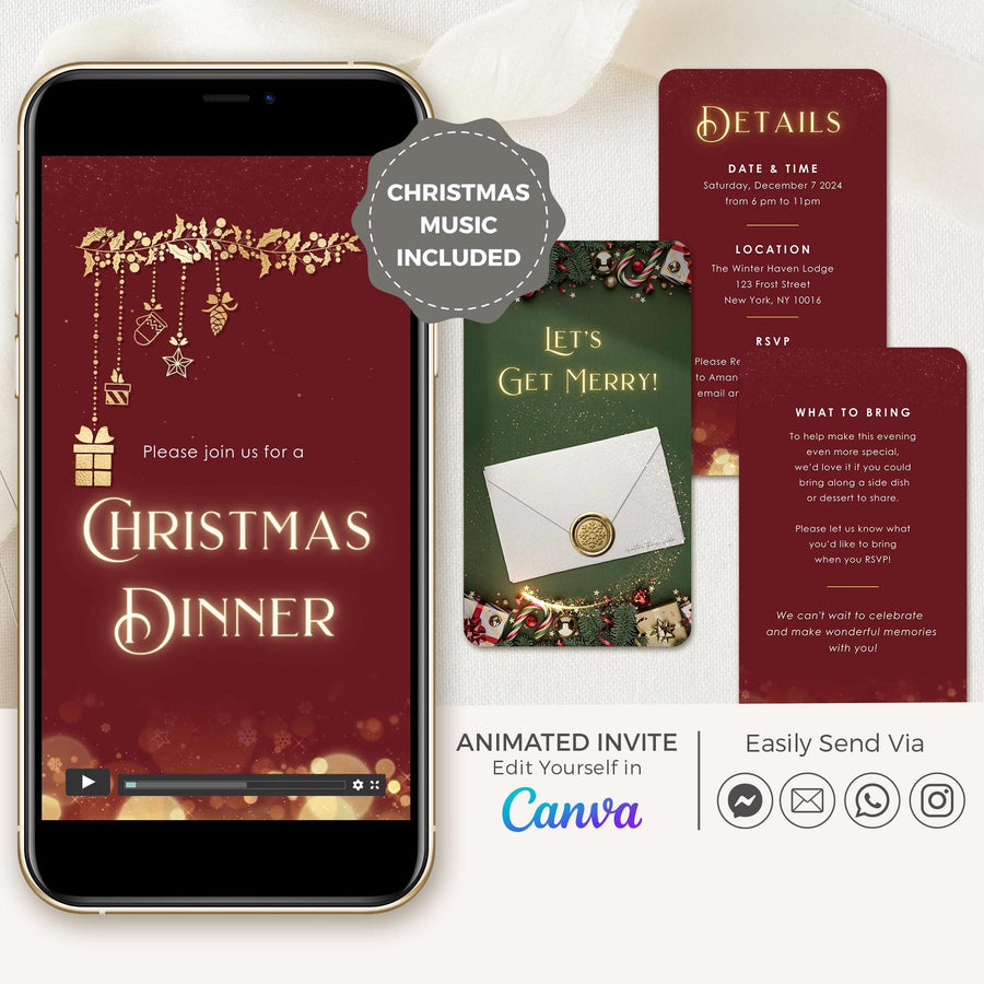 Christmas Holiday Invitation Video Template