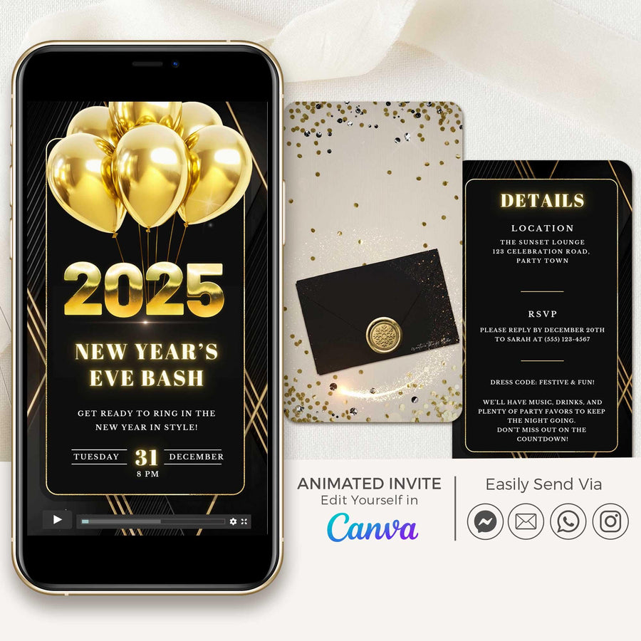 Animated Invitation to A New Year Party