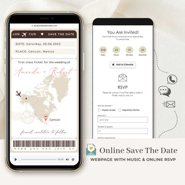 Boarding Pass Save the Date Online