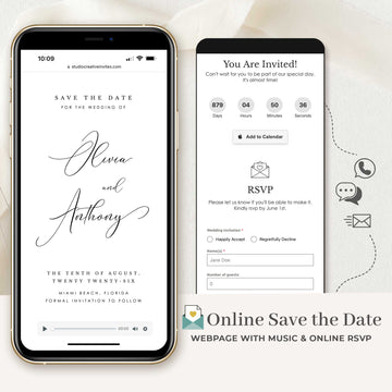 Online Save the Date with Rsvp - Choose Any Design