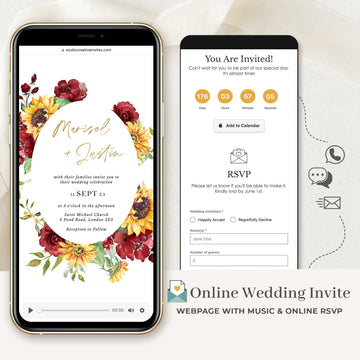 Sunflower Wedding Invitation Online