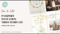 White & Gold Passport Save The Date Video Template