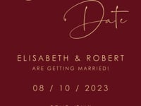 Anita Burgundy & Gold Save the Date Video Template