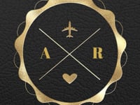 Black & Gold Passport Save the Date Invitation Template