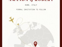 Animated Passport Save The Date Video Template - Maroon