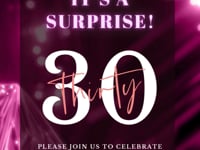 SPARKLE Video Birthday Invitation Fuchsia