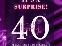SPARKLE Video Birthday Invitation Purple