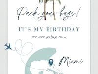 Tropical Boarding Pass Birthday Invitation Video Template