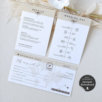 Sofia | Printable Passport Wedding Invitation with Boarding Pass Rsvp