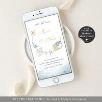 Marina | Beach Wedding Save the Date Digital Invitation