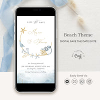 Marina | Beach Wedding Save the Date Digital Invitation