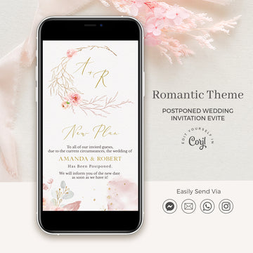 Fiorella | Digital Wedding Postponement Announcement Card