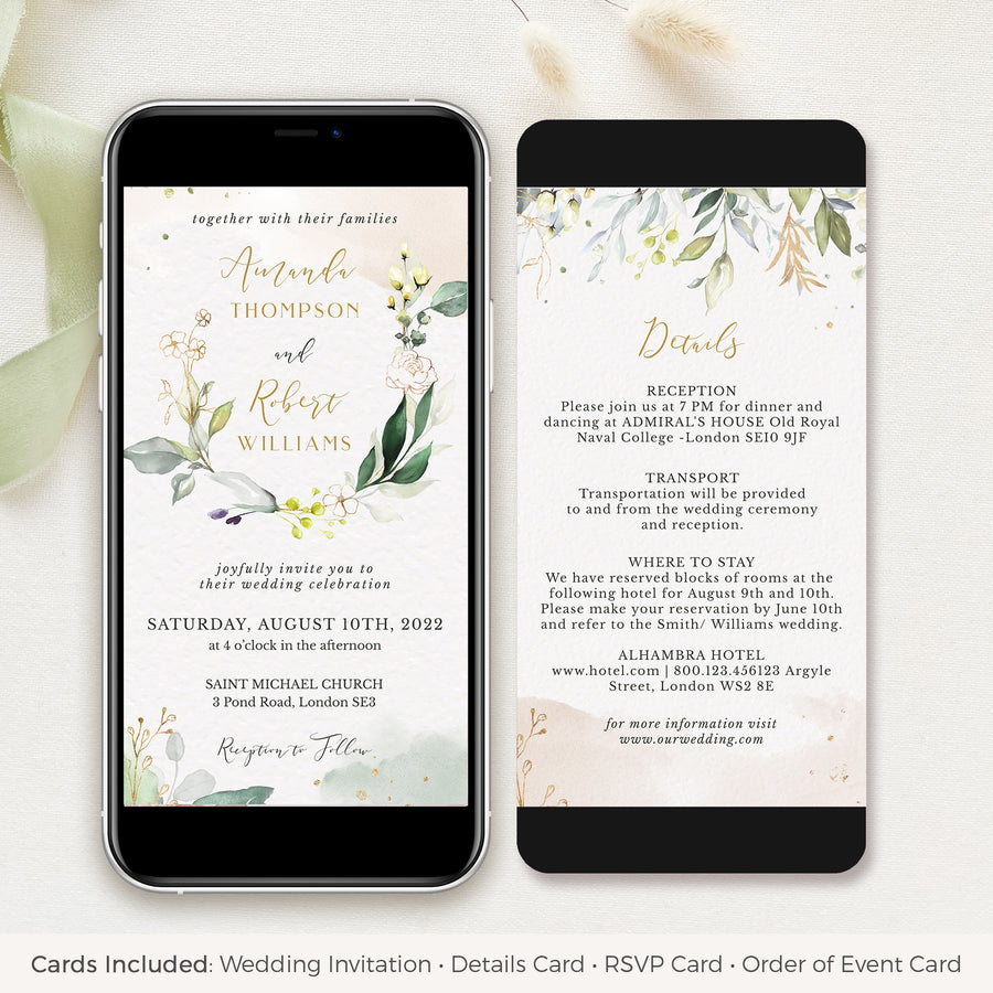 Flora | Rustic Digital Wedding Invitations