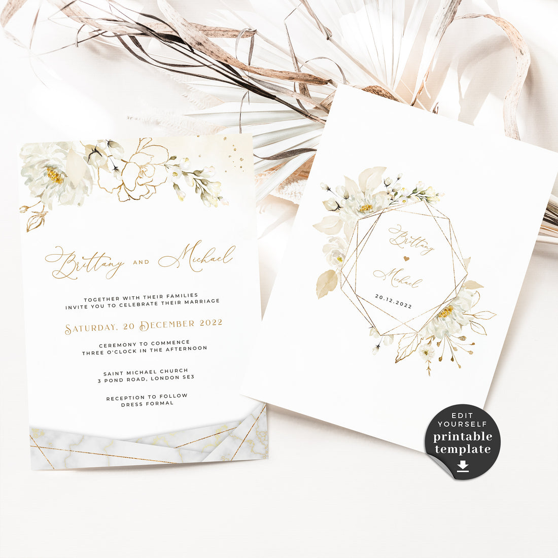 Dora | Editable wedding invitation Suite