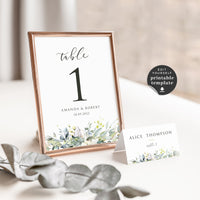 Flora | Rustic Wedding Table numbers Template
