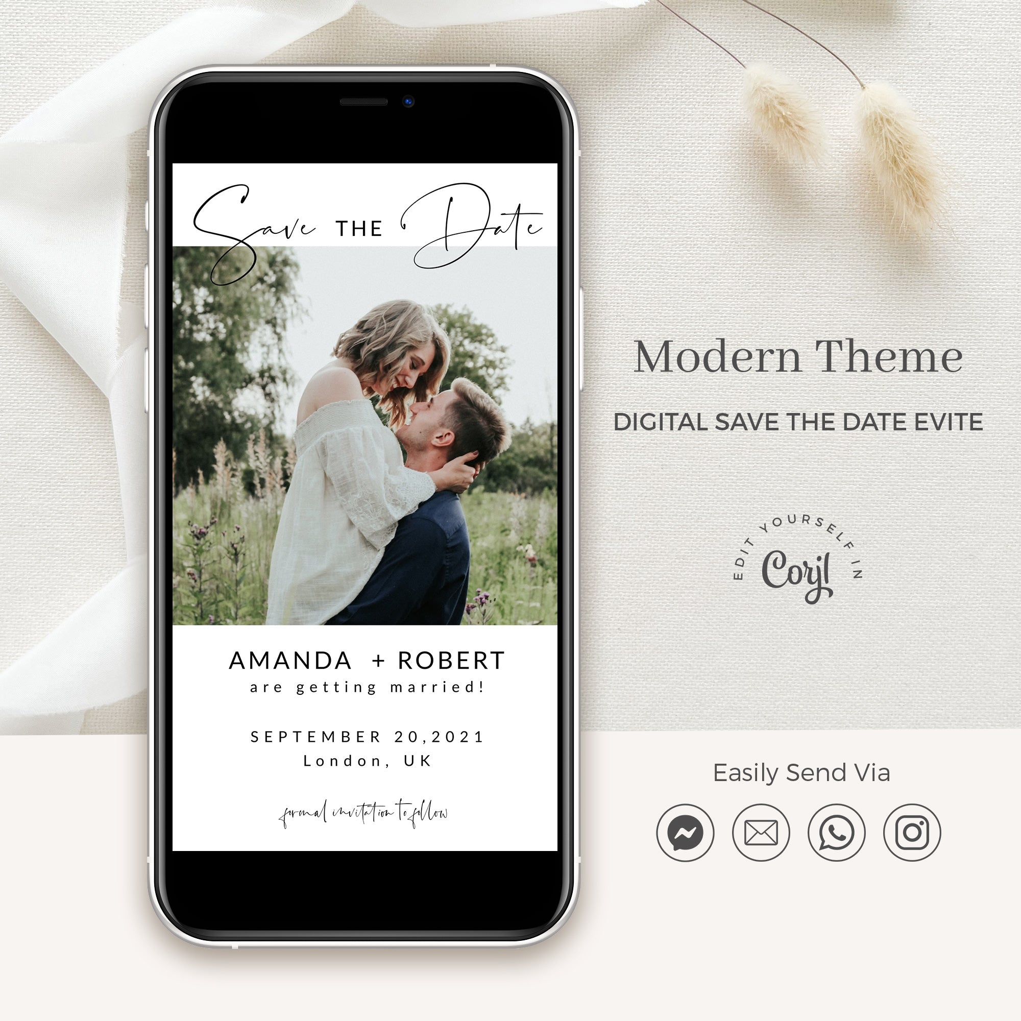 Giulia | Geometric Modern Electronic Save the Date
