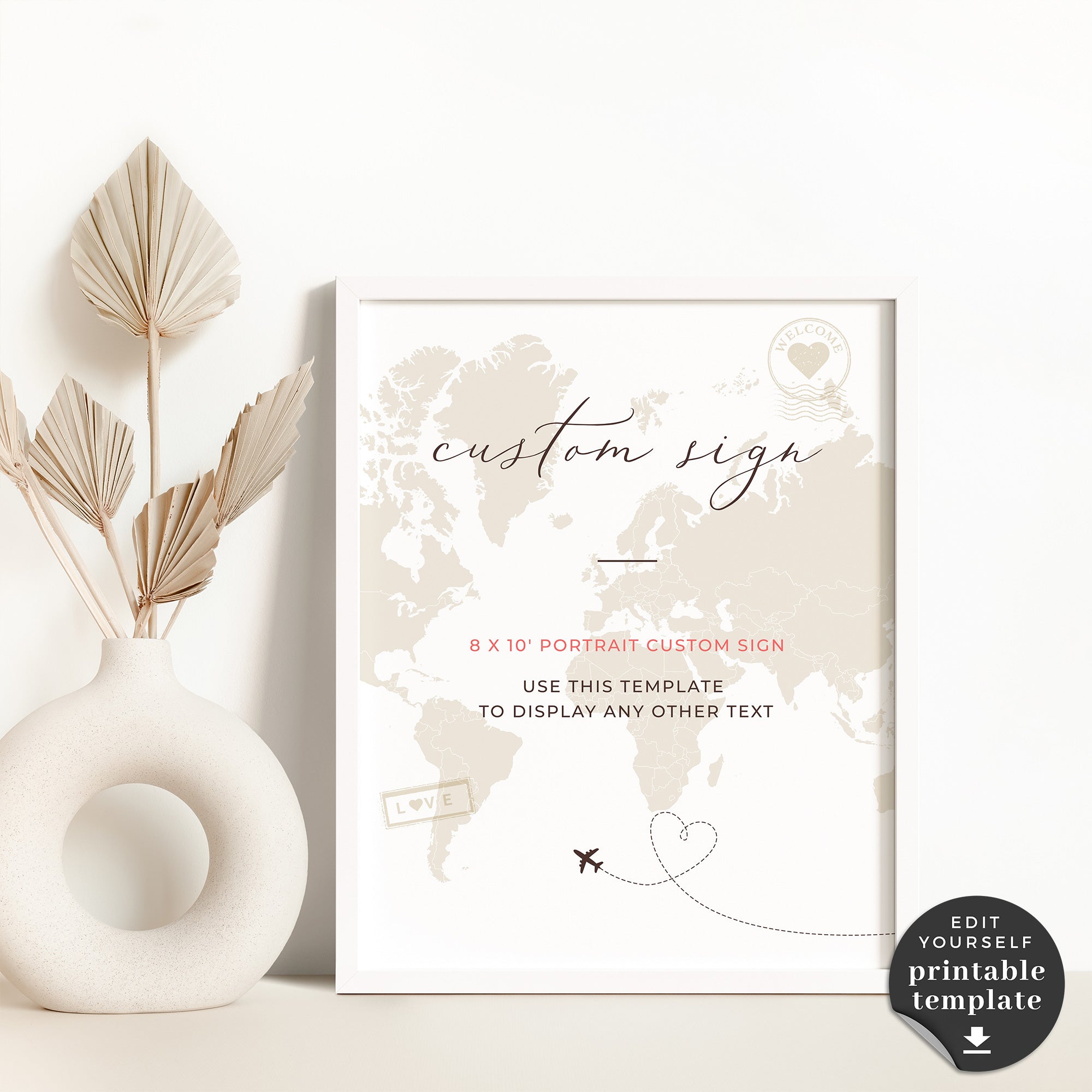 Sofia | World Map Custom Wedding Sign Template