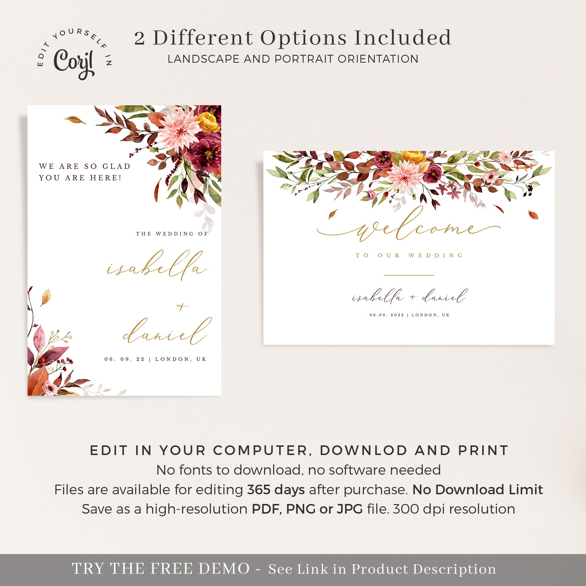 Ambra | Wedding Welcome Sign Template