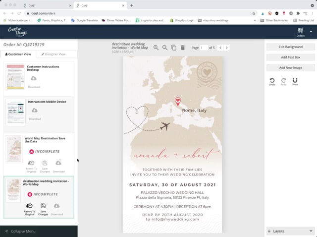 Sofia | World Map Destination Wedding Invitation Evite