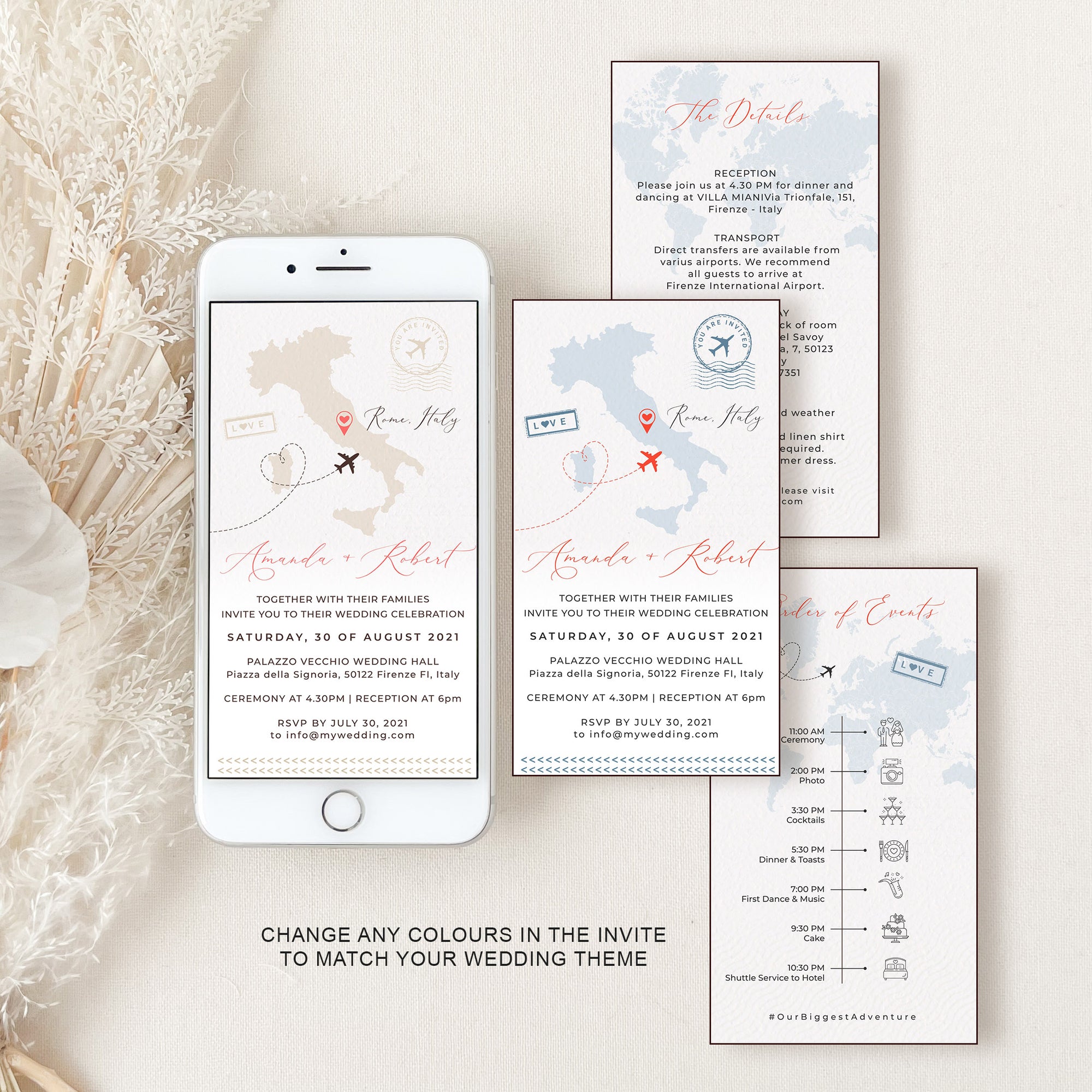 Sofia | World Map Destination Wedding Invitation Evite