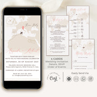 Sofia | Travel Theme Wedding Digital Invitations Bundle
