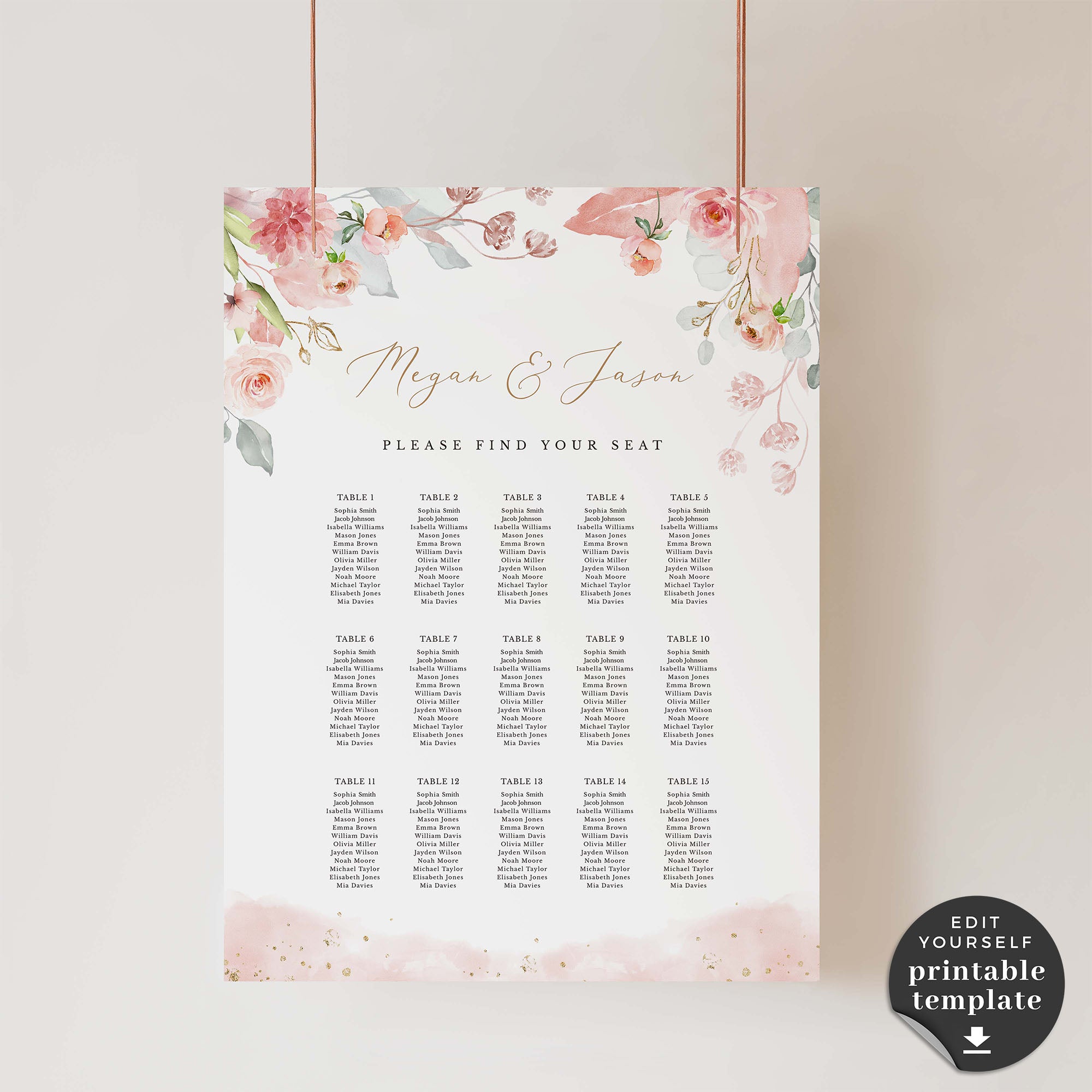 Fiorella | Seating Chart Wedding Template