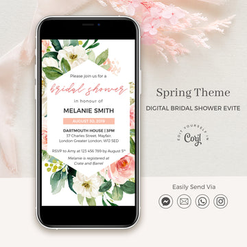 Gemma | Floral Bridal Shower Digital Invitation
