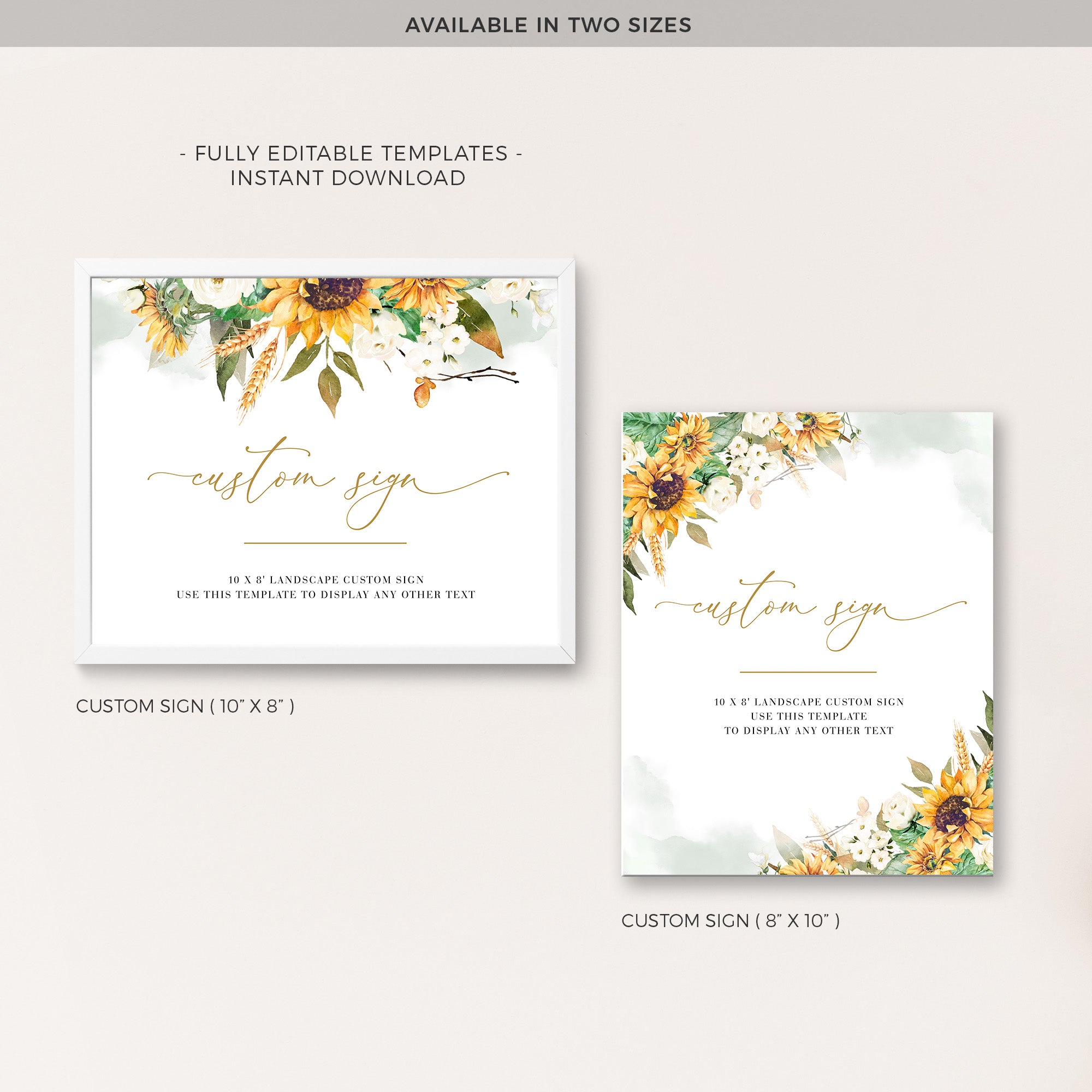 Marisol | Sunflowers Custom Wedding Sign Template