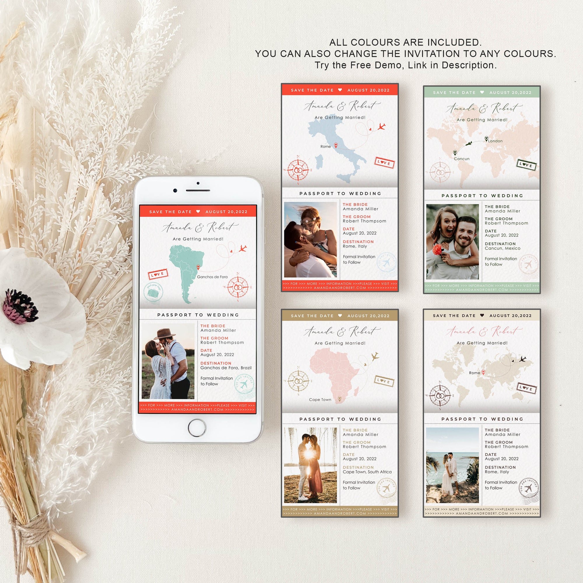 Sofia | Digital Save the Date Destination Wedding Passport