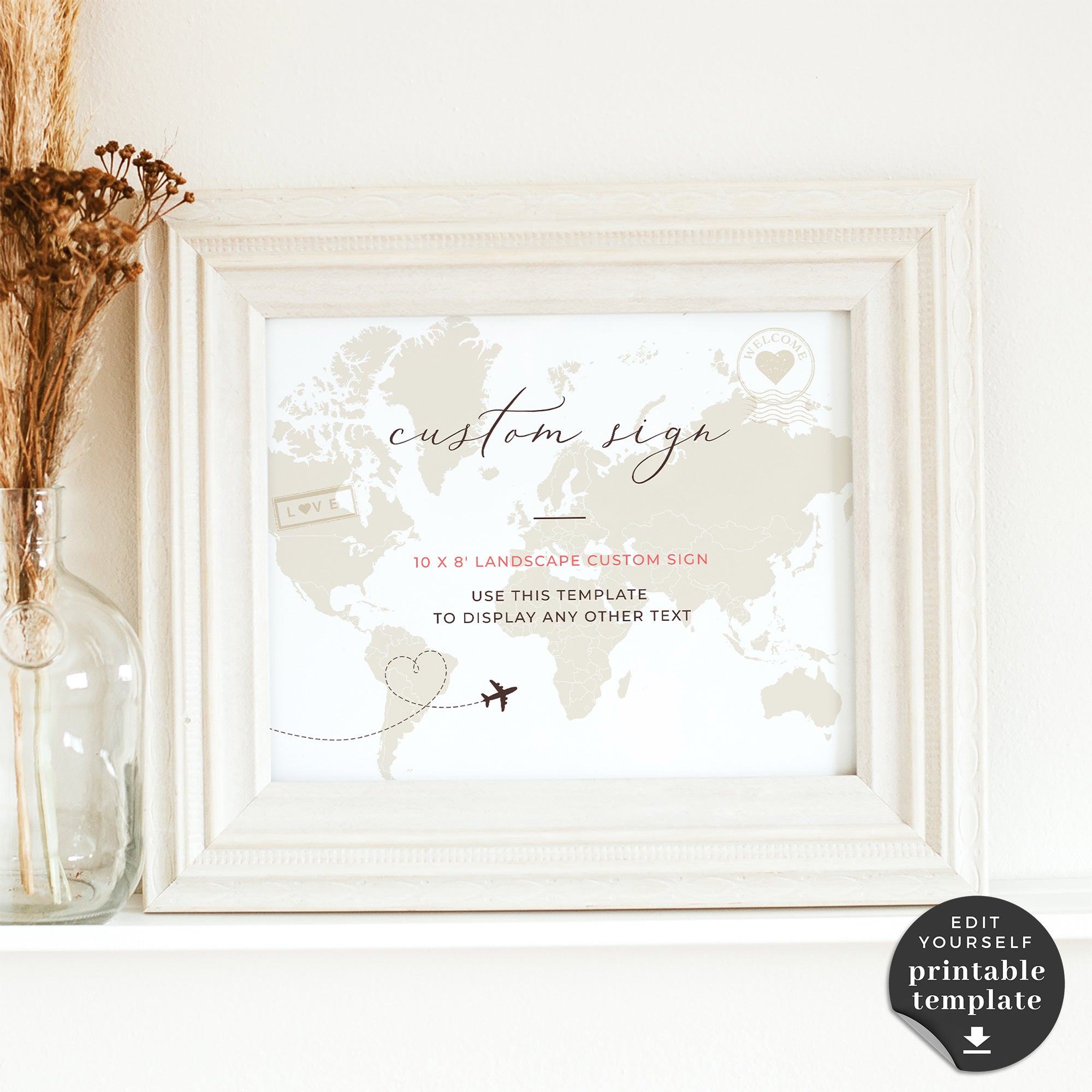 Sofia | World Map Custom Wedding Sign Template