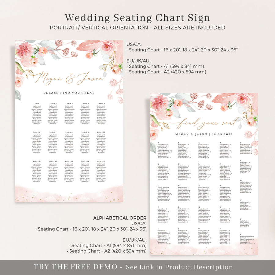 Fiorella | Seating Chart Wedding Template