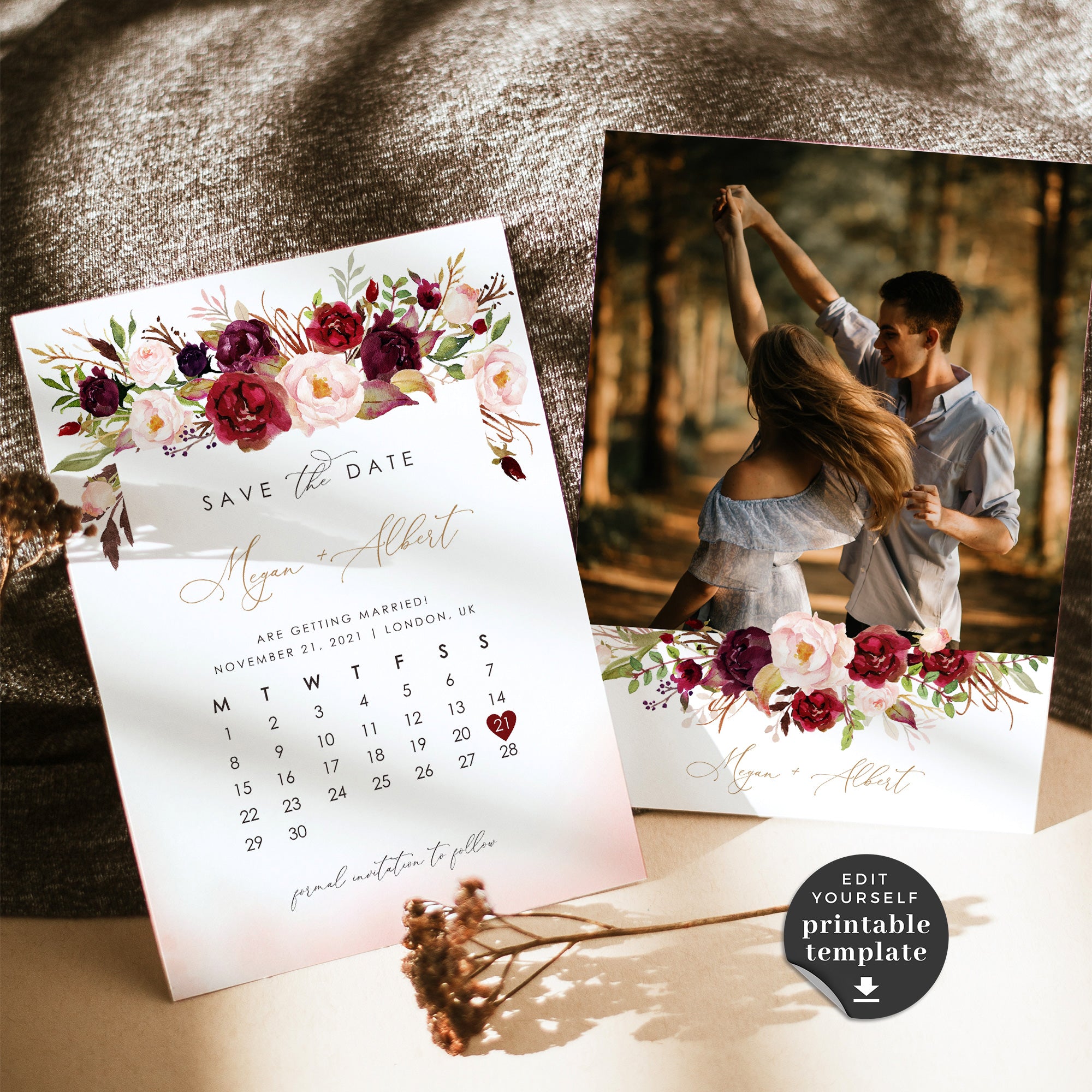Rosita | Calendar Save the Date Card Template