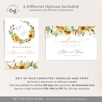 Marisol | Sunflowers Wedding Welcome Sign Template