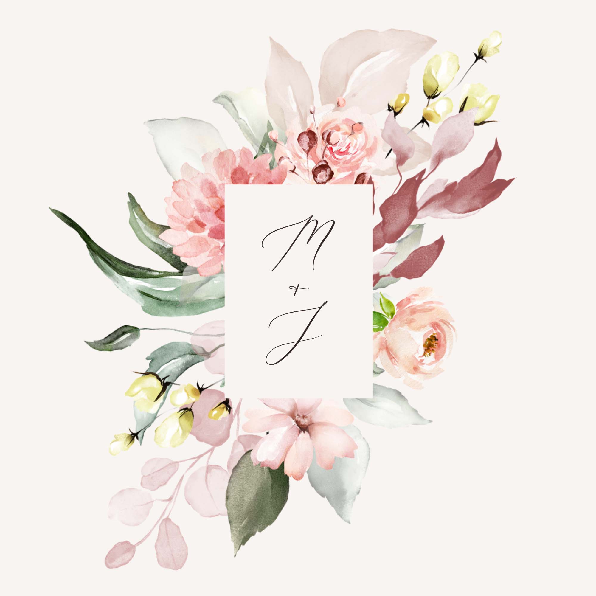 Fiorella | Romantic Wedding Monogram Design Template