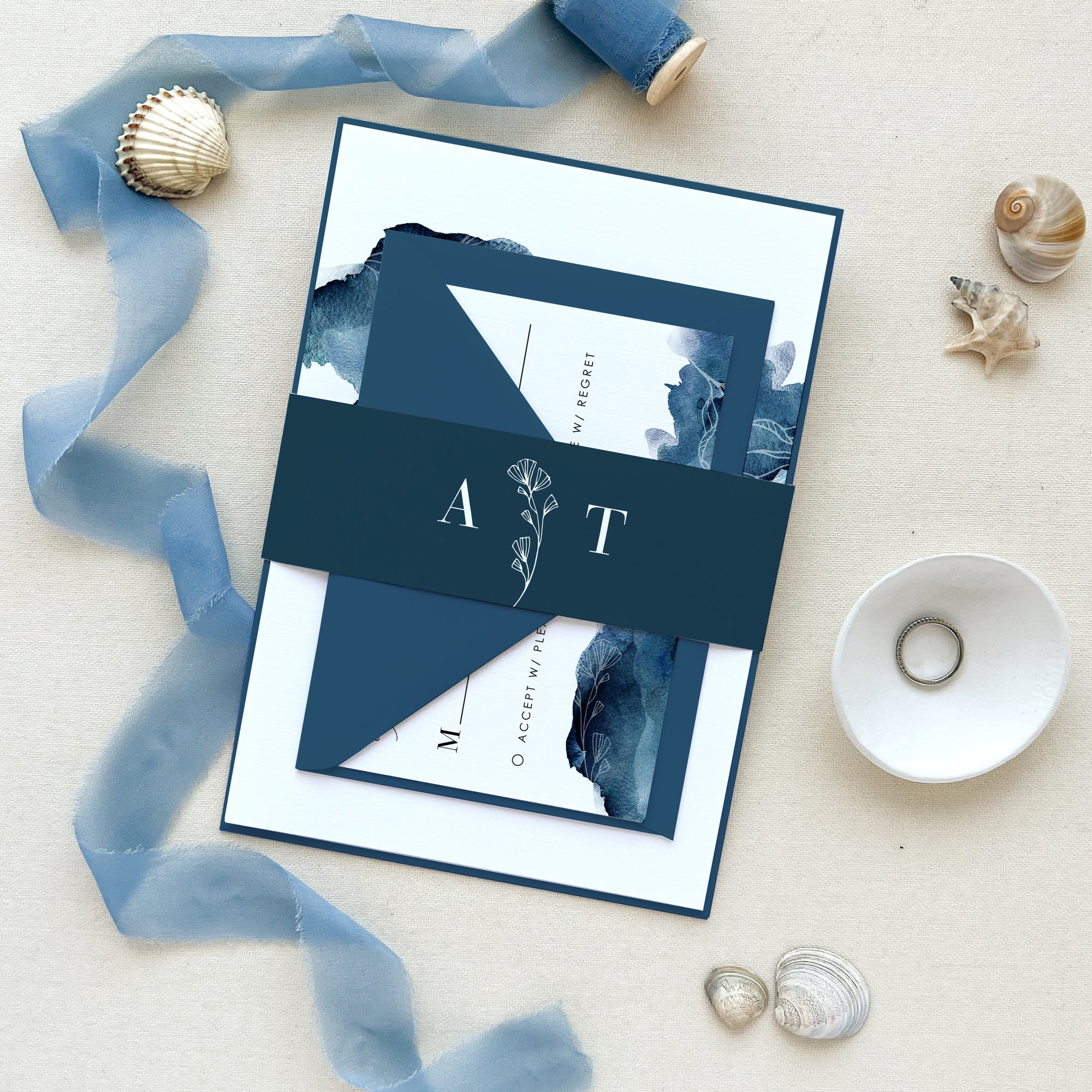 GRETA | Destination Beach Wedding Invitation with Rsvp Template