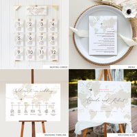 Sofia | Travel Theme Printable Wedding Stationery Bundle Templates